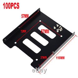 100Pcs/lot Metal 2.5 to 3.5 Hard Drive Bracket SSD Solid State Disk Caddy Tray