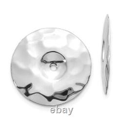 14K White Gold Hammered Disc Earring Jackets