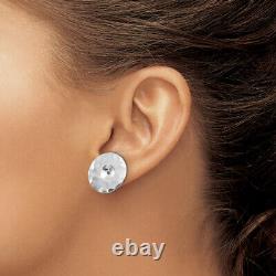 14K White Gold Hammered Disc Earring Jackets
