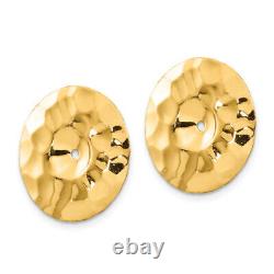 14K Yellow Gold Hammered Disc Earring Jackets