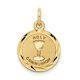 14K Yellow Gold Holy Communion Disc Necklace Charm Pendant