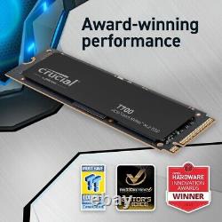 NEW Crucial T700 PRO PCIe Gen 5.0 x4 NVMe 2TB M. 2 2280 12,400MB/s TLC SSD Drive