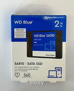 NEW! WD Blue SA510 WDS200T3B0A 2 TB Solid State Drive 2.5 Internal SATA