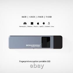 Solid State USB Flash Pen Drive Aluminum Alloy Portable Fingerprint Encryption